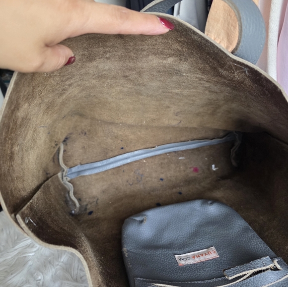 Cuyana Slate Blue Leather Bag - Picture 9 of 12